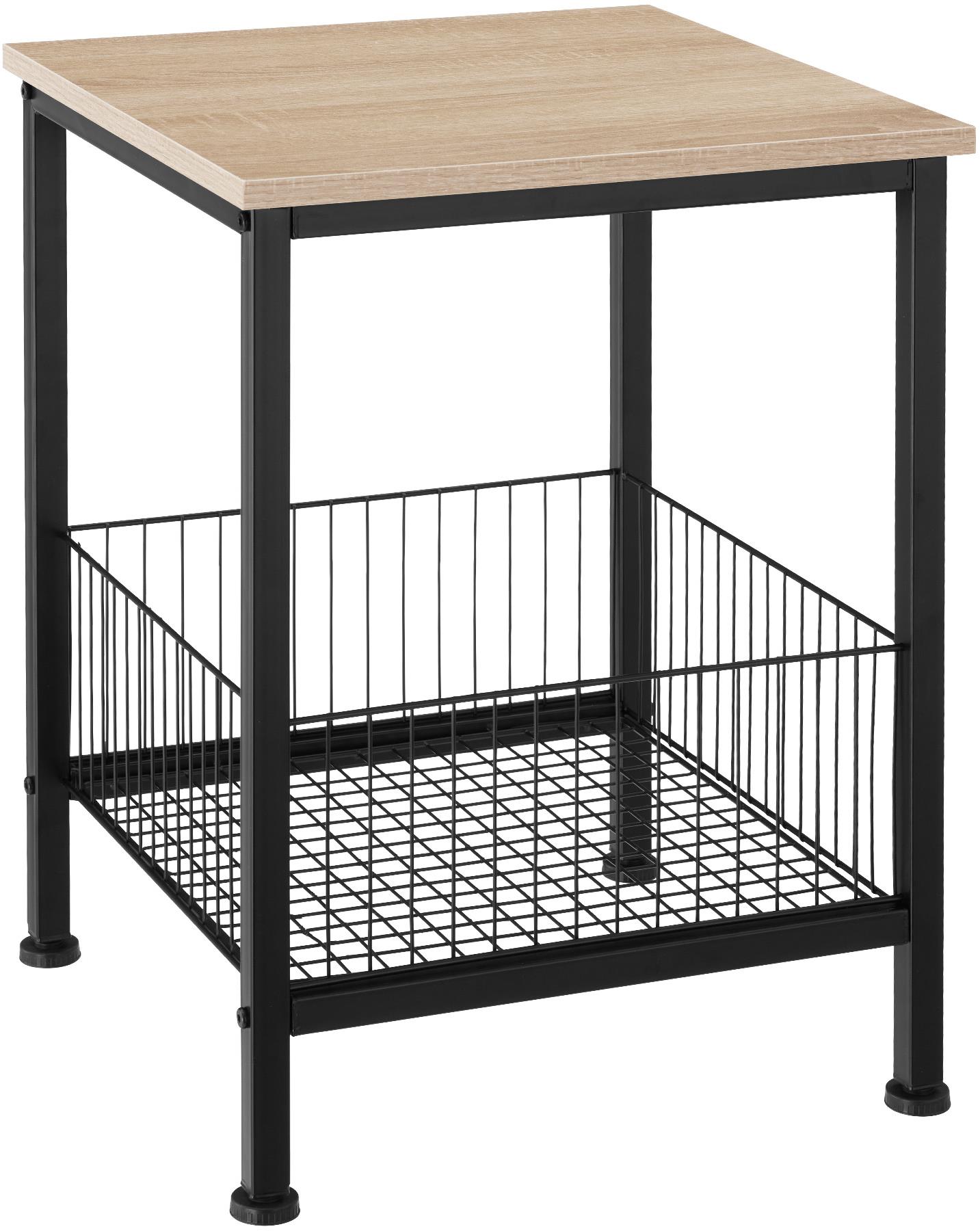 TecTake Odkládací stolek Grimsby 40 × 40 × 55,5 cm - Industrial světlé dřevo, dub Sonoma