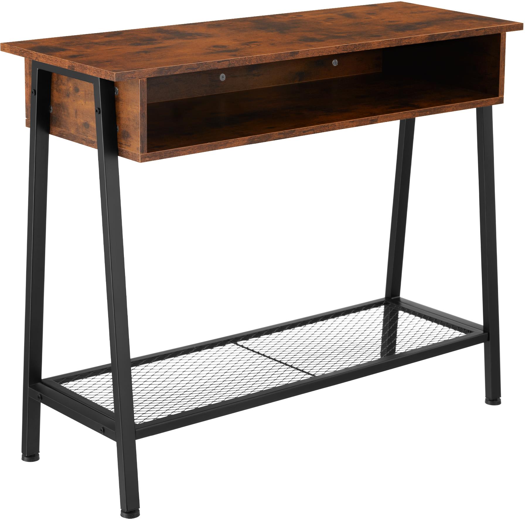 TecTake Konzolový stolek Tralee 100 × 35 × 80,5 cm - Industrial tmavé dřevo