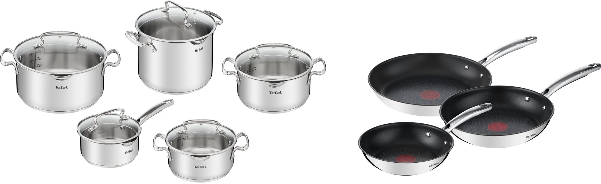 Tefal Sada nádobí 10ks Duetto+ G719SA74 + Tefal Sada pánví 3ks Duetto+ G732S334