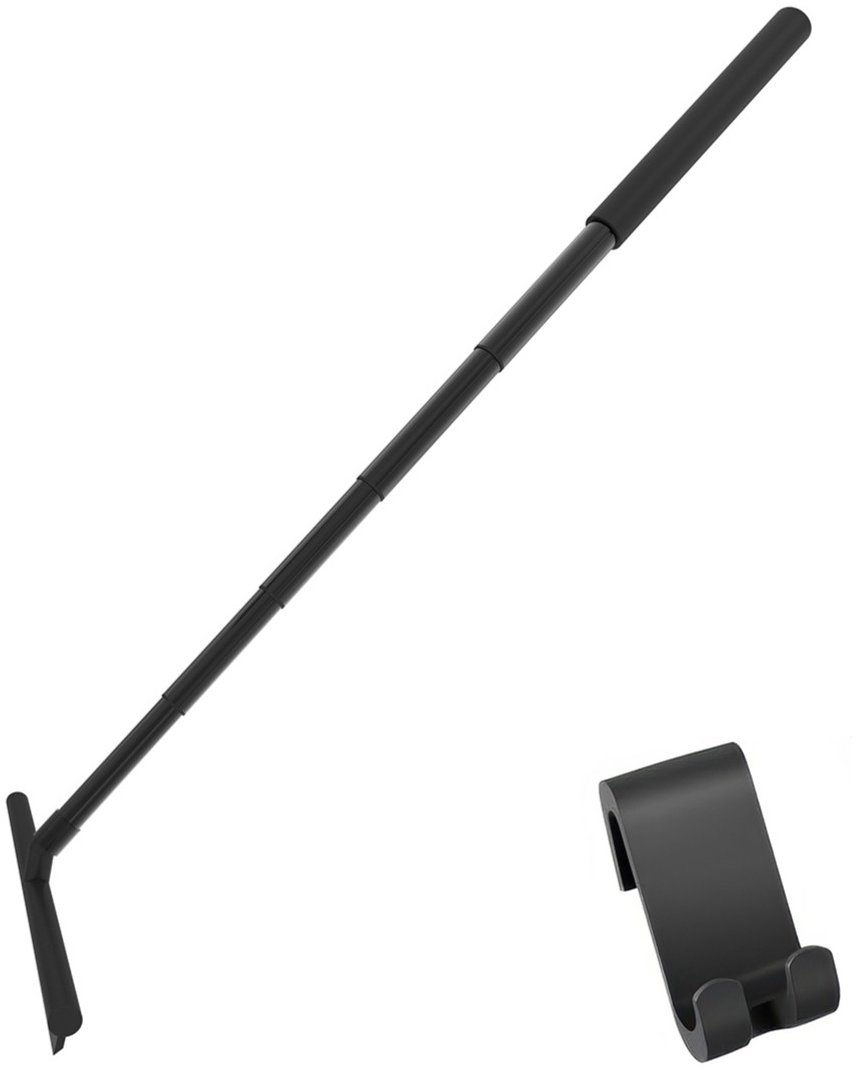 Nimco Teleskopická sprchová stěrka na sklo do koupelny závěsná černá – silikon Unix UN-4012-TH-90