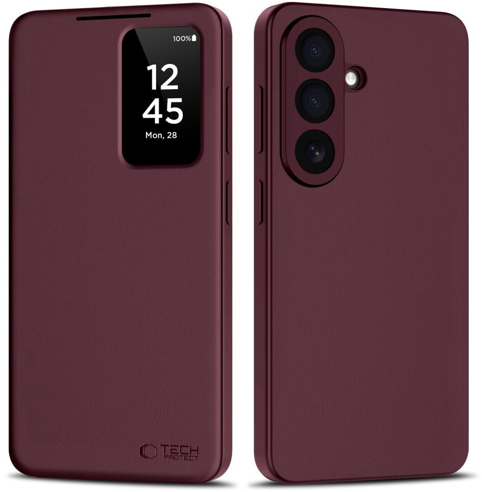 Tech-Protect Smart Wallet knížkové pouzdro na Samsung Galaxy S26 Plus, mulberry
