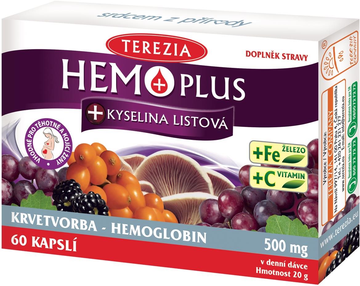 TEREZIA Hemoplus + Kys. listová 50+10 kapslí