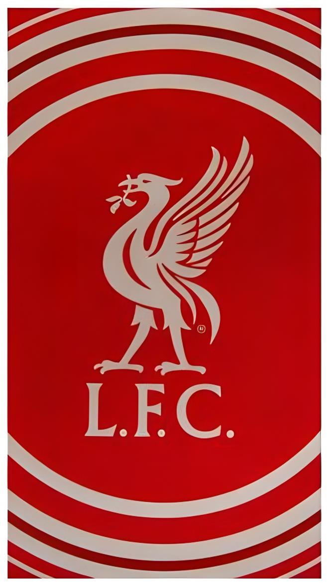 FotbalFans Osuška Liverpool FC, červená, bílý znak LFC, bavlna, 70 × 140 cm