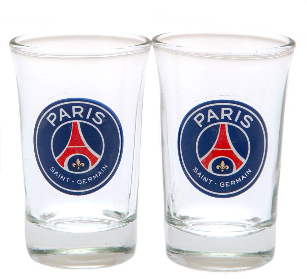 FotbalFans Skleničky Paris Saint Germain FC, sada 2 ks, barevný znak, 50 ml