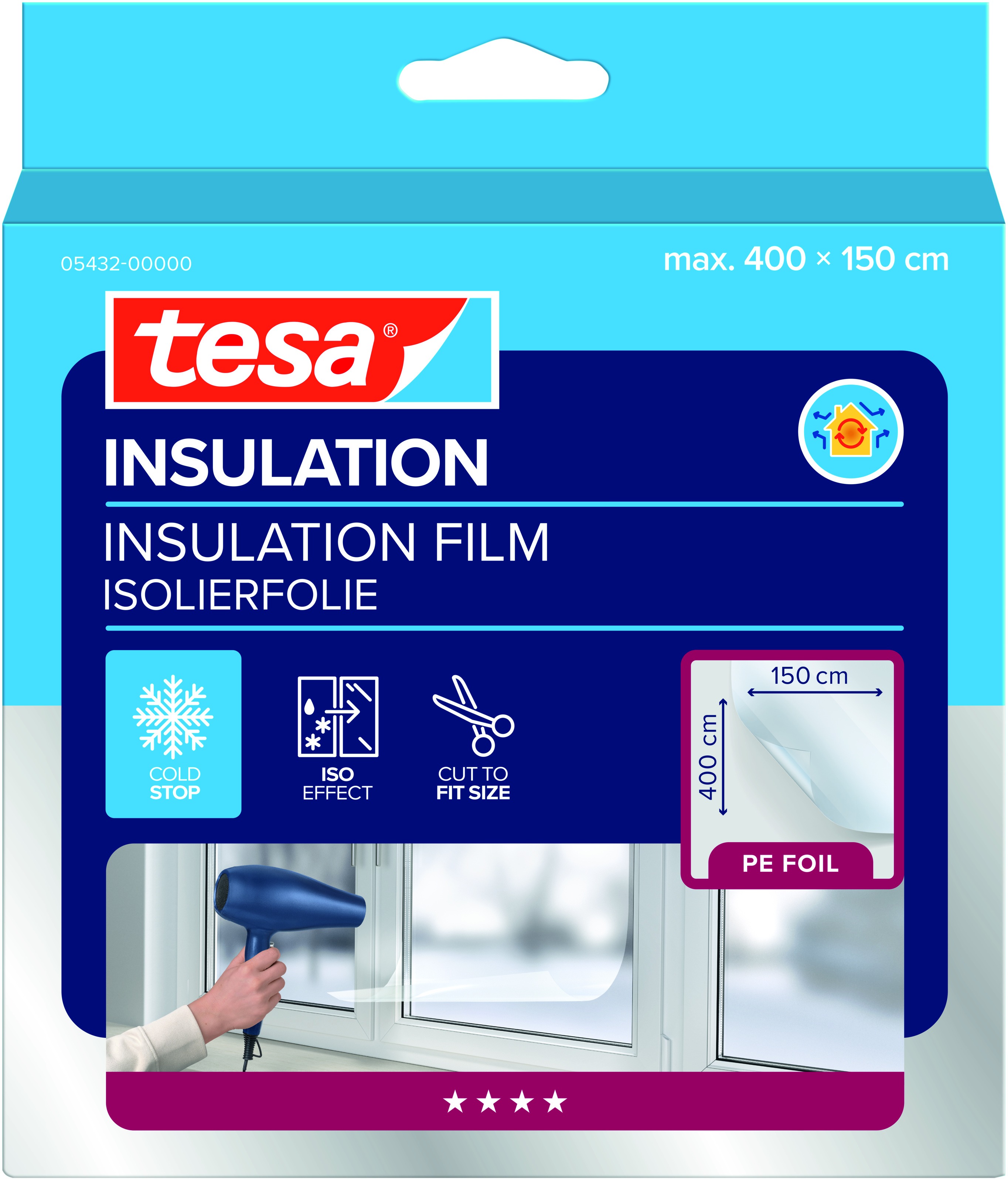 TESAMOLL Thermo Cover průhledná izolační fólie 4 m x 1,5 m
