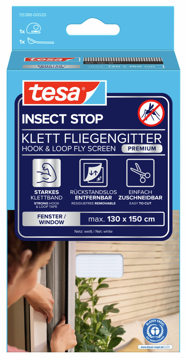 TESA Síť proti hmyzu 130x150 cm COMFORT, bílá 55388
