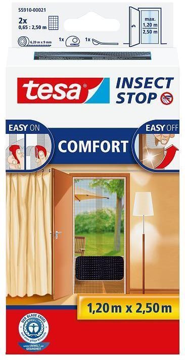 TESA Síť proti hmyzu 120x250 cm COMFORT, antracit 55910