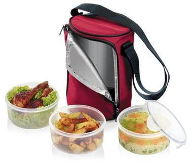 TESCOMA Jídlonosič FRESHBOX, se 3 dózami 1.5l, bordeaux 892211.00