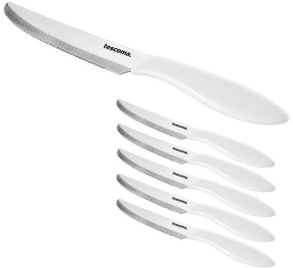 Tescoma Presto jídelní nůž 12 cm, 6 ks, bílý
