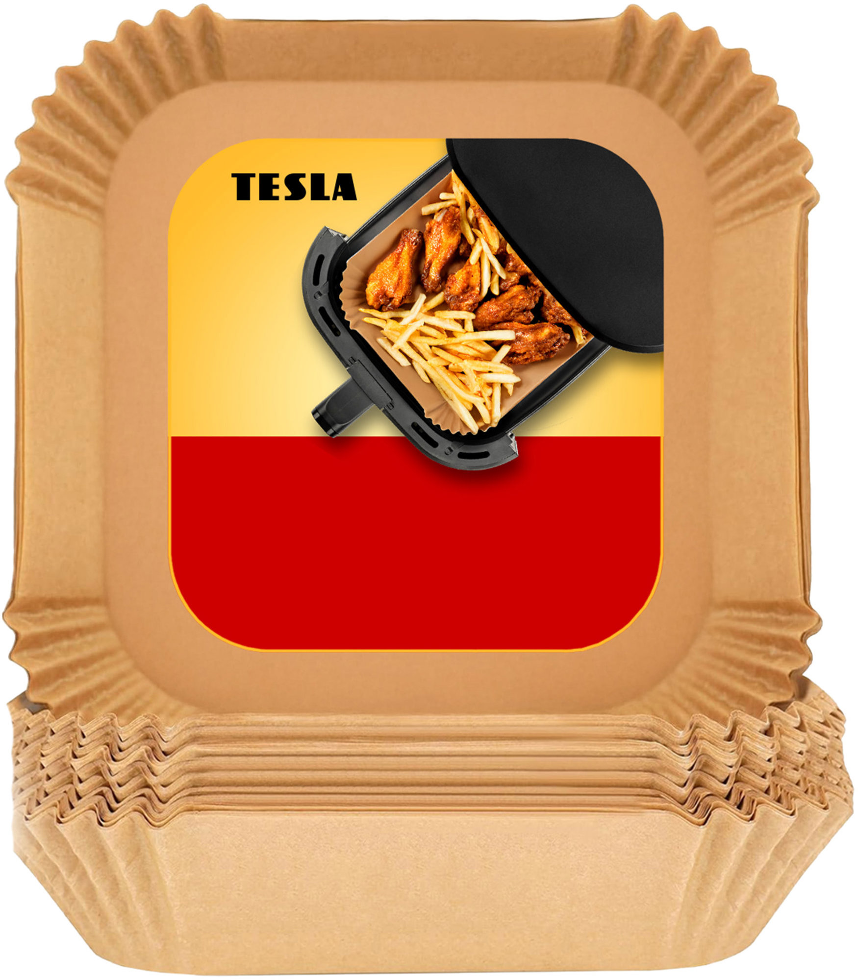 TESLA AirCook QB2058 Papírové formy pro horkovzdušnou fritézu 20 × 20 cm 100 ks