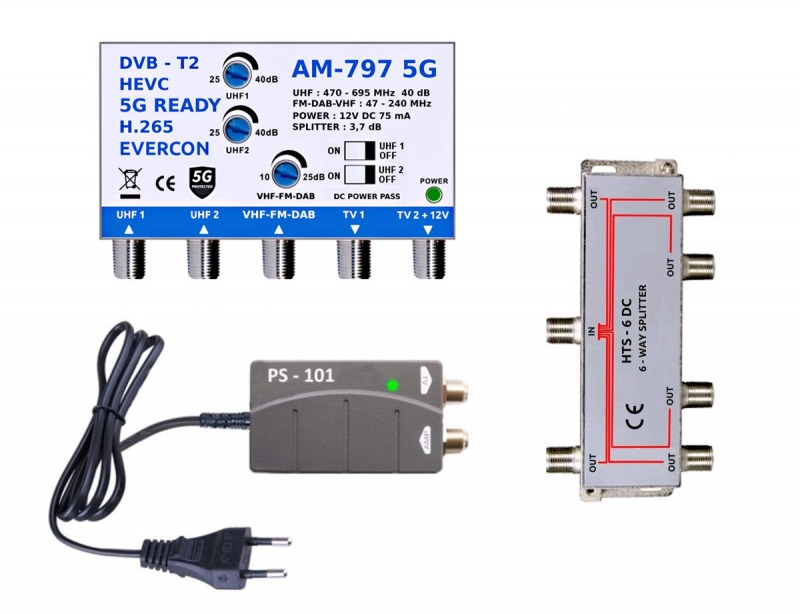 5G READY anténní set pro 7 TV 797-101-7