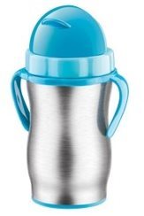Dětská termoska s brčkem BAMBINI 300 ml, nerez, modrá