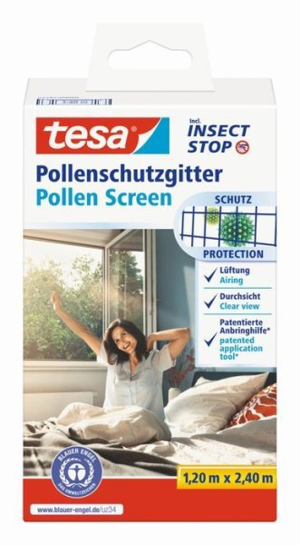 TESA Síť proti pylu do okna, suchý zip, 1,2 × 2,4 m, antracitová