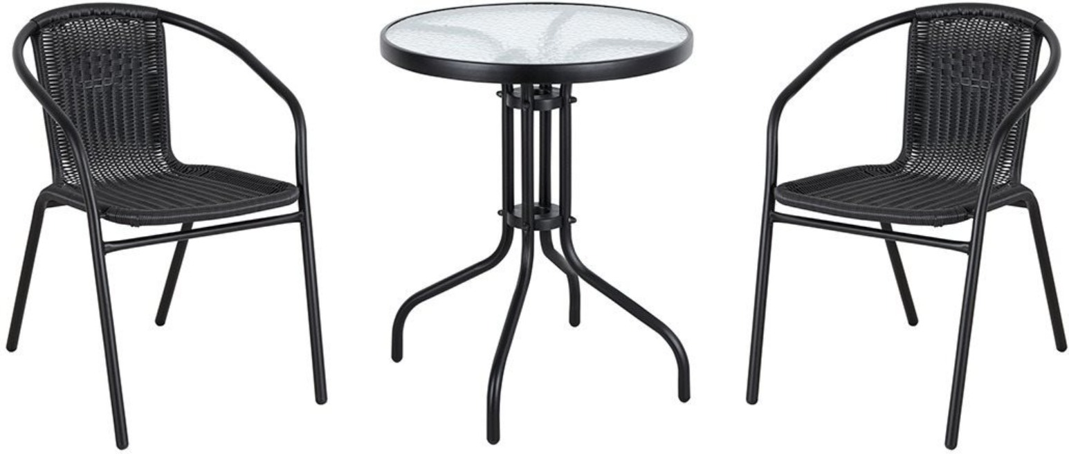 NOELA Set zahradního nábytku ratanový BISTRO 1 stůl + 2 židle