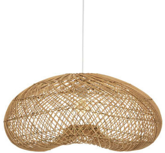 TEXTILOMANIE Ratanová závěsná lampa JENNY