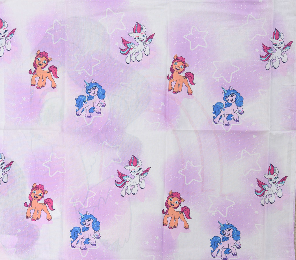 TEXTILOMANIE Dětské bavlněné povlečení MY LITTLE PONY STARS bílé 60 × 70 cm / 140 × 200 cm
