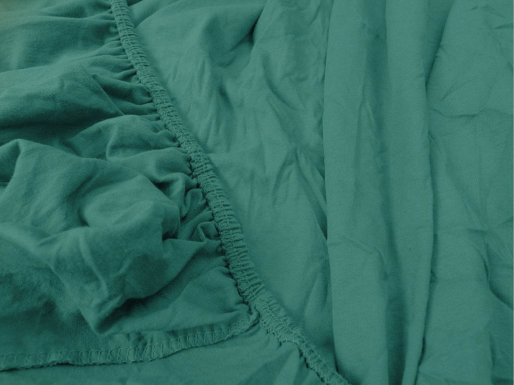 TEXTILOMANIE Jersey prostěradlo tmavě zelené 180 × 200 cm