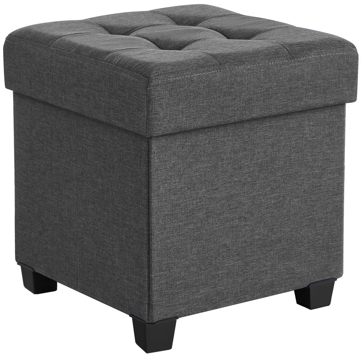 TEXTILOMANIE Skládací taburet s úložným prostorem OSCAR 38 × 38 cm, šedý