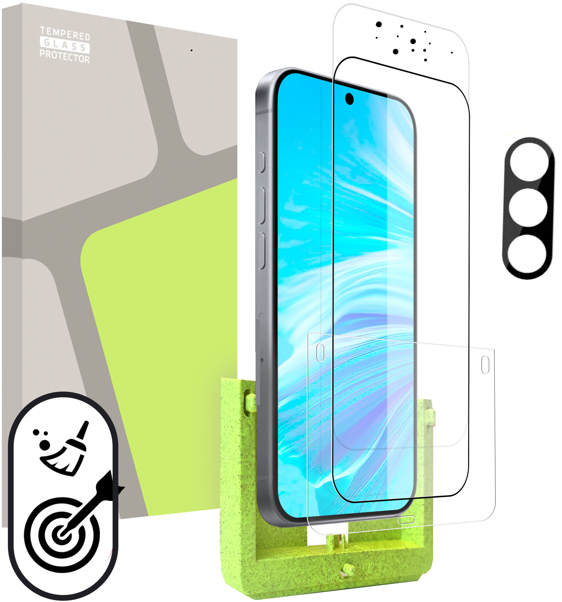Tempered Glass Protector pro Samsung Galaxy A37 (SAMOINSTALAČNÍ APLIKÁTOR) + sklo na kameru