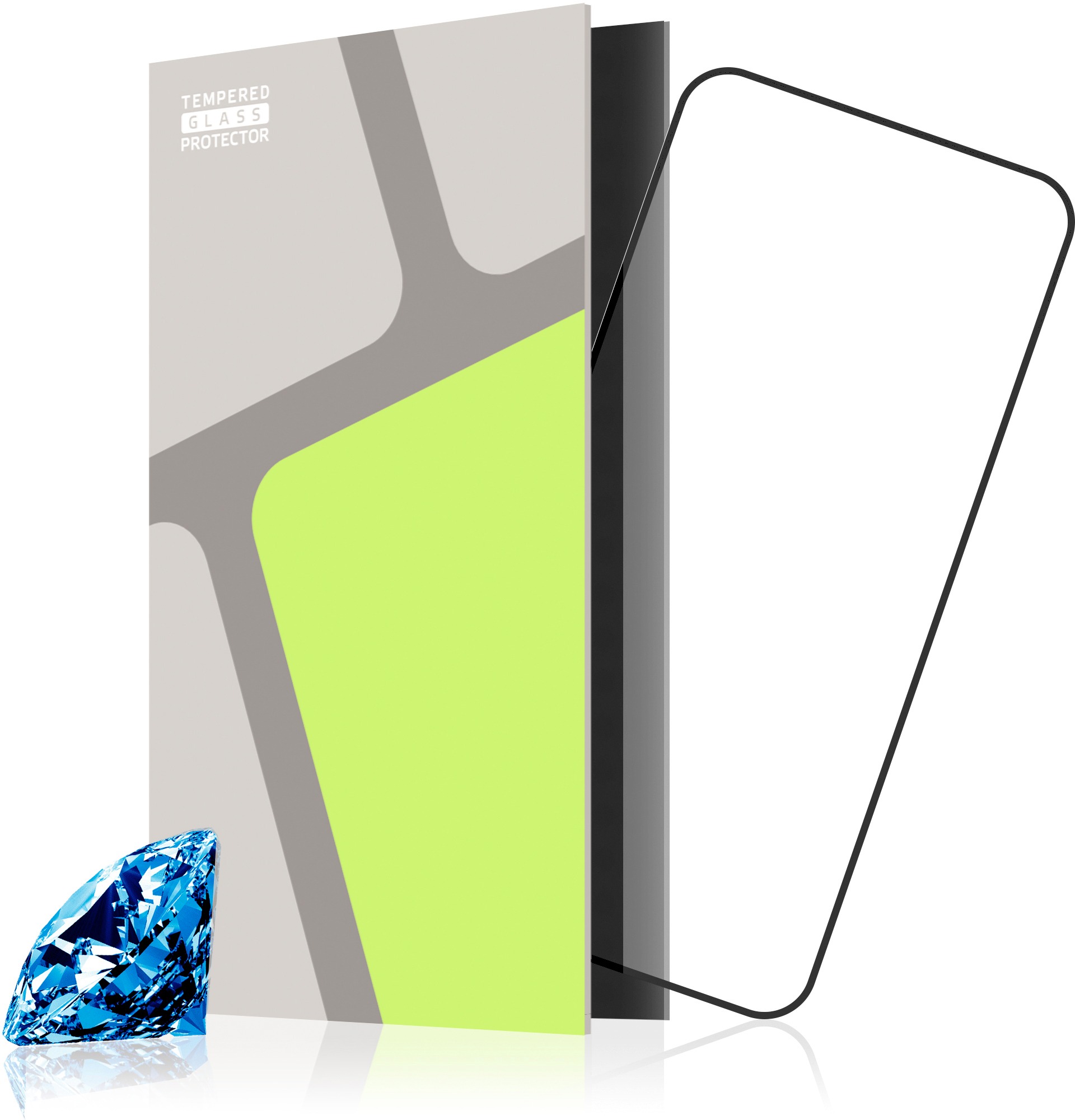 Tempered Glass Protector safírové pro iPhone 15 Plus, Case Friendly, černé
