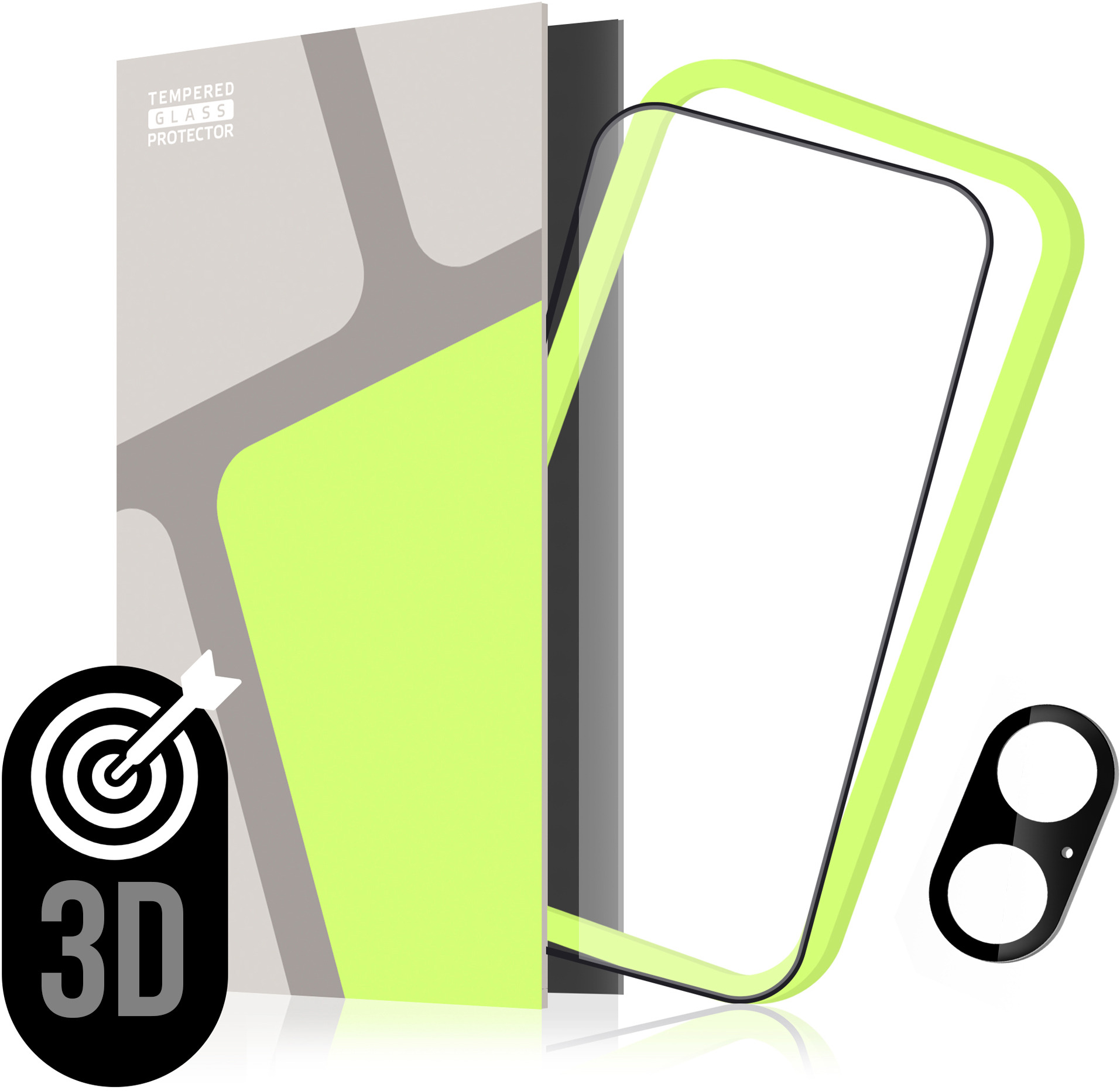 Tempered Glass Protector 3D pro iPhone 16 + sklo na kameru + aplikátor (Case Friendly)
