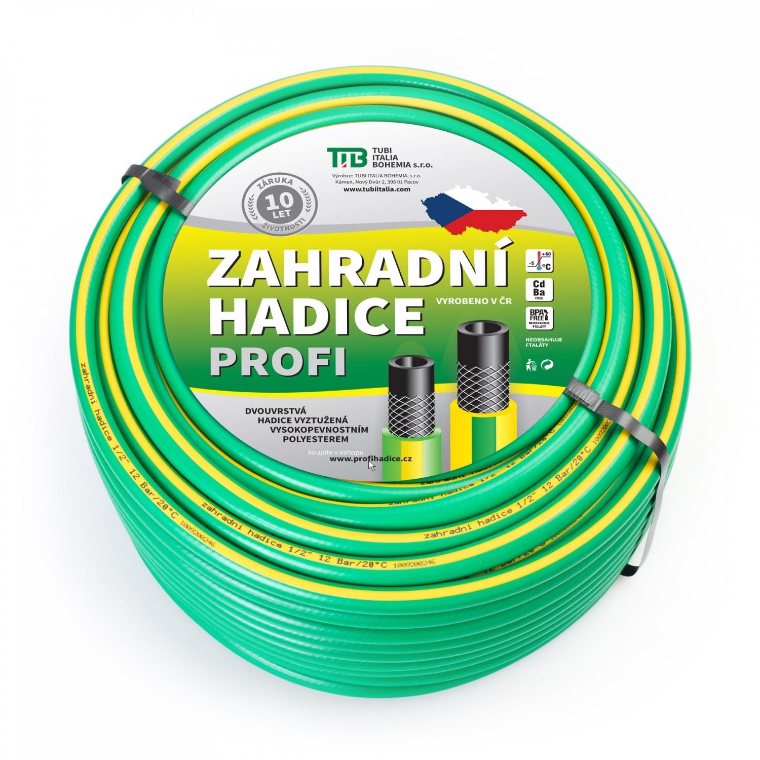 TUBI Hadice zahradní Astra Green Profi 1/2", zelená - délka 20 m