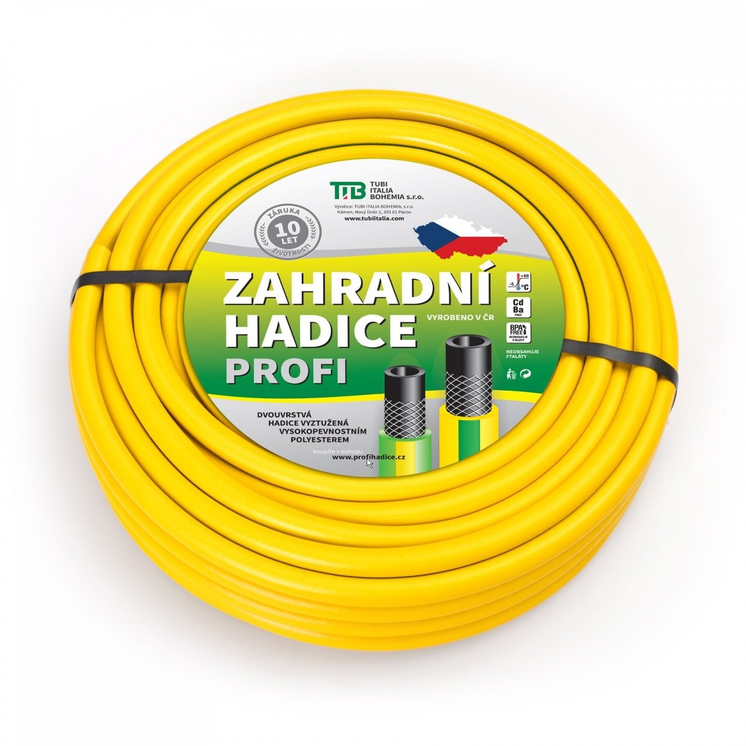 TUBI Hadice zahradní Profi 1", černo/žlutá - délka 50 m