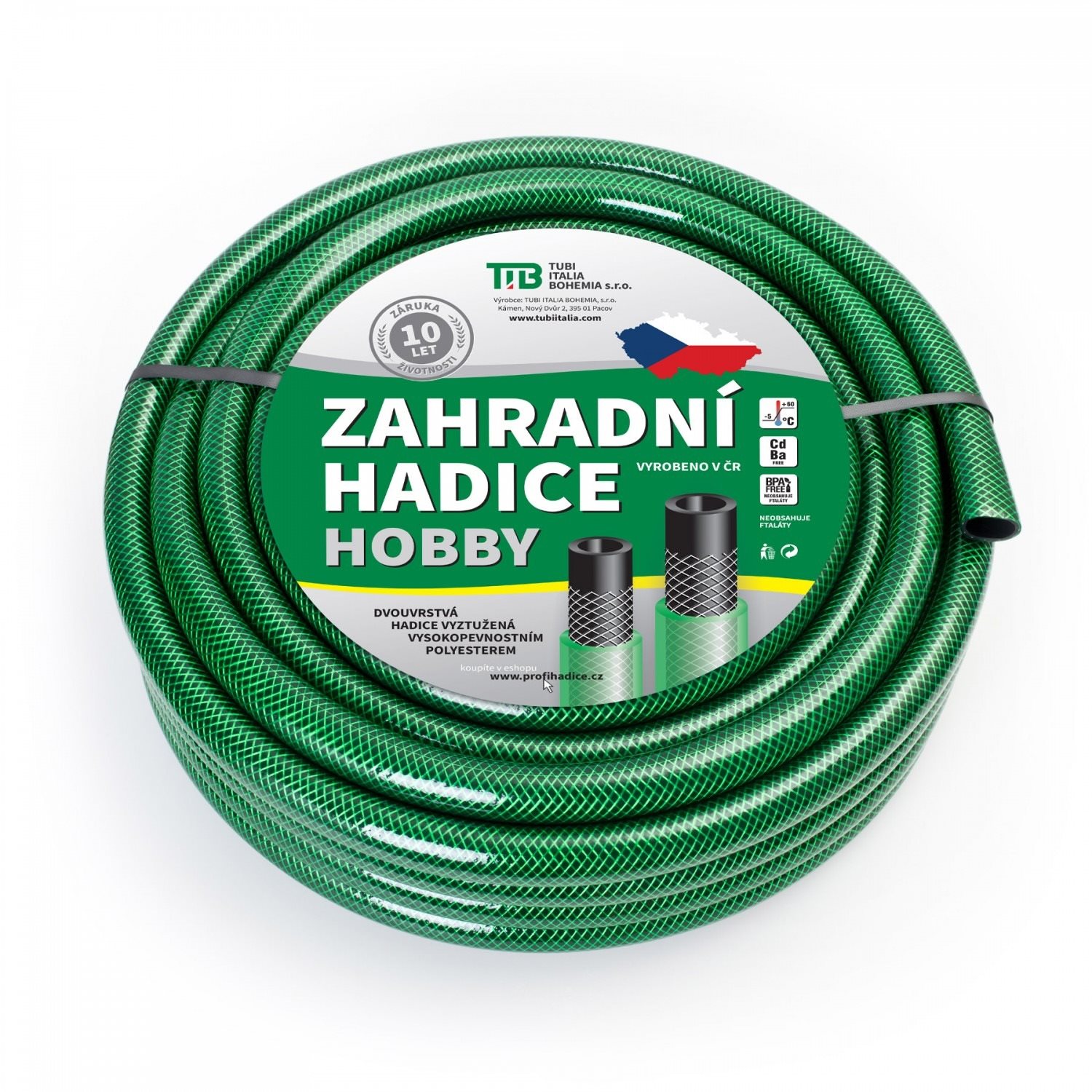 TUBI Hadice zahradní Hobby 1/2", černo/zelená - délka 50 m
