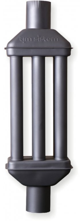 TIM SISTEM Teplovzdušný výměník, 1 m, průměr 120 mm, antracit