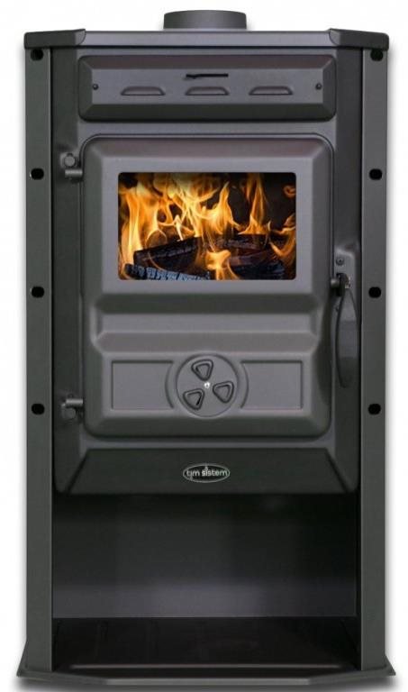 TIM SISTEM Čarobna pec ECO, ocelová, černá, 6,9 kW, kouřovod 120 mm