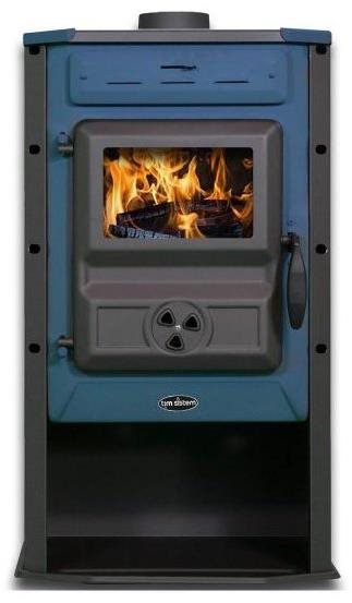 TIM SISTEM Čarobna pec ECO 6,9 kW, ocelová, modrá, kouřovod 120 mm