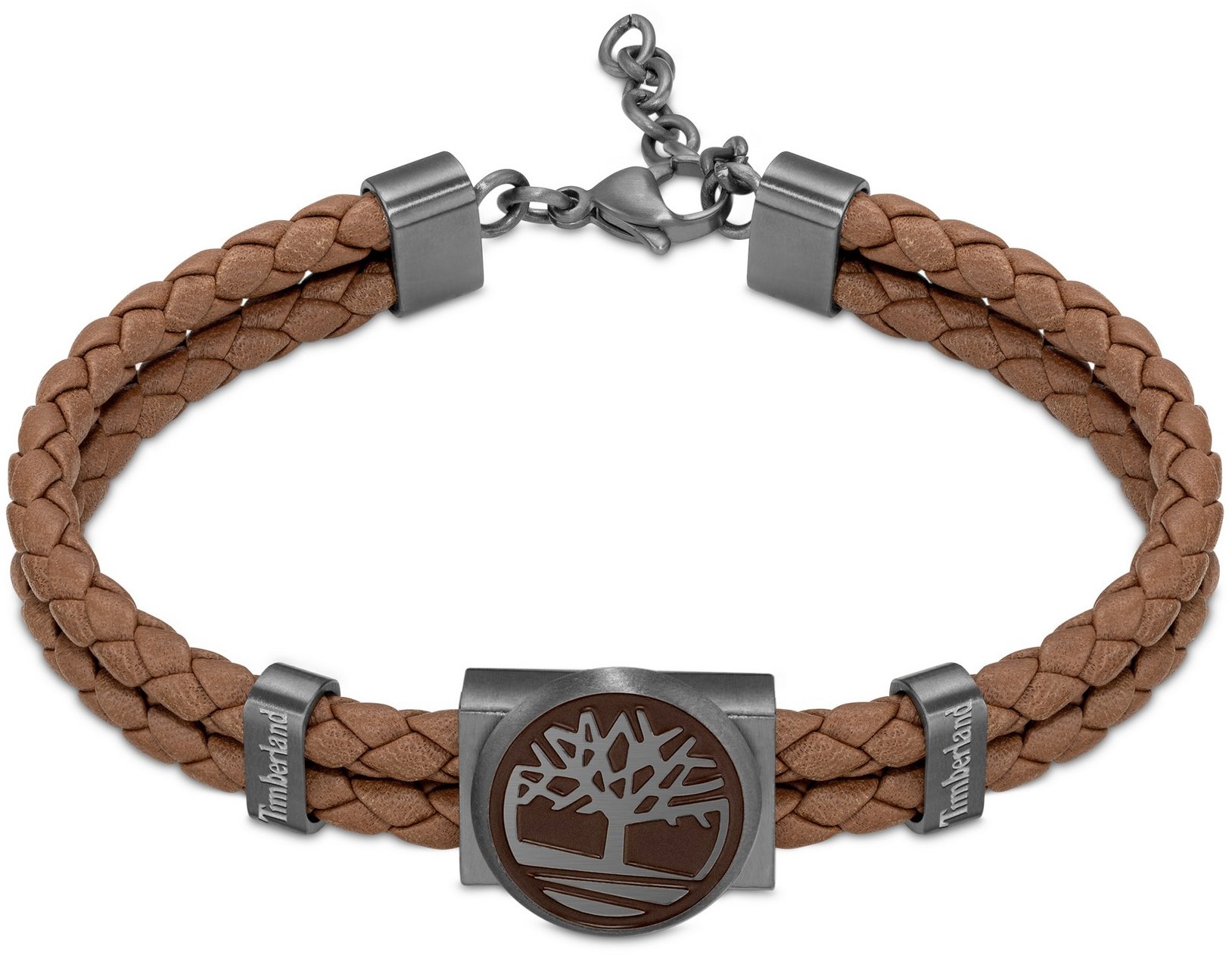 Timberland dvojitý pánský náramek kožený, hnědý TDAGB0001902