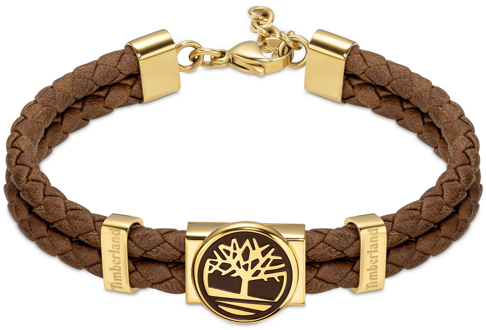 Timberland dvojitý pánský náramek kožený, hnědý TDAGB0001903