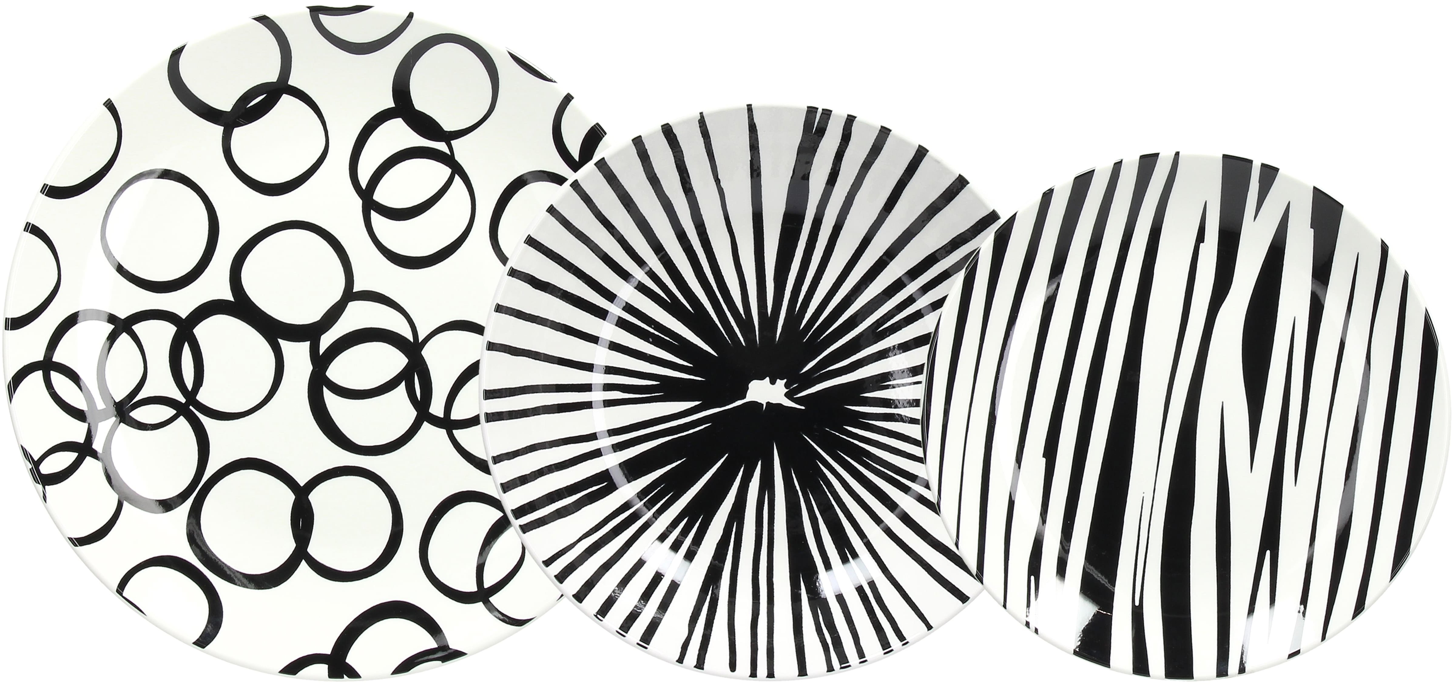 Andrea Fontebasso OPTICAL BLACK Jídelní souprava 18 ks