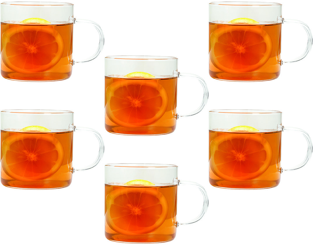 Tognana Šálky na čaj/kávu borosilikátové sklo 6 ks set transparentní 280 ml LYRA