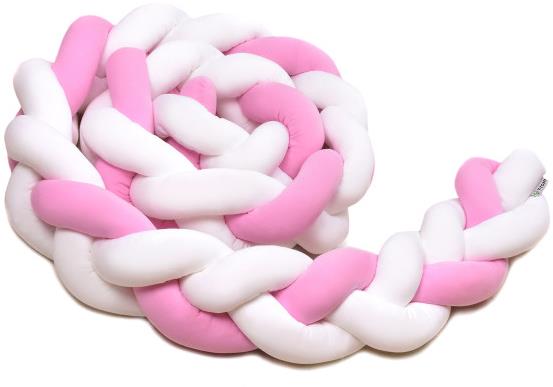 T-TOMI Pletený mantinel 220 cm White + Pink