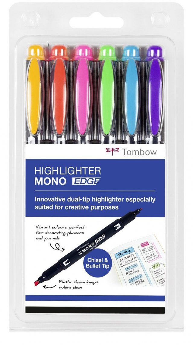 Tombow Zvýrazňovač MONO edge, sada 6 ks