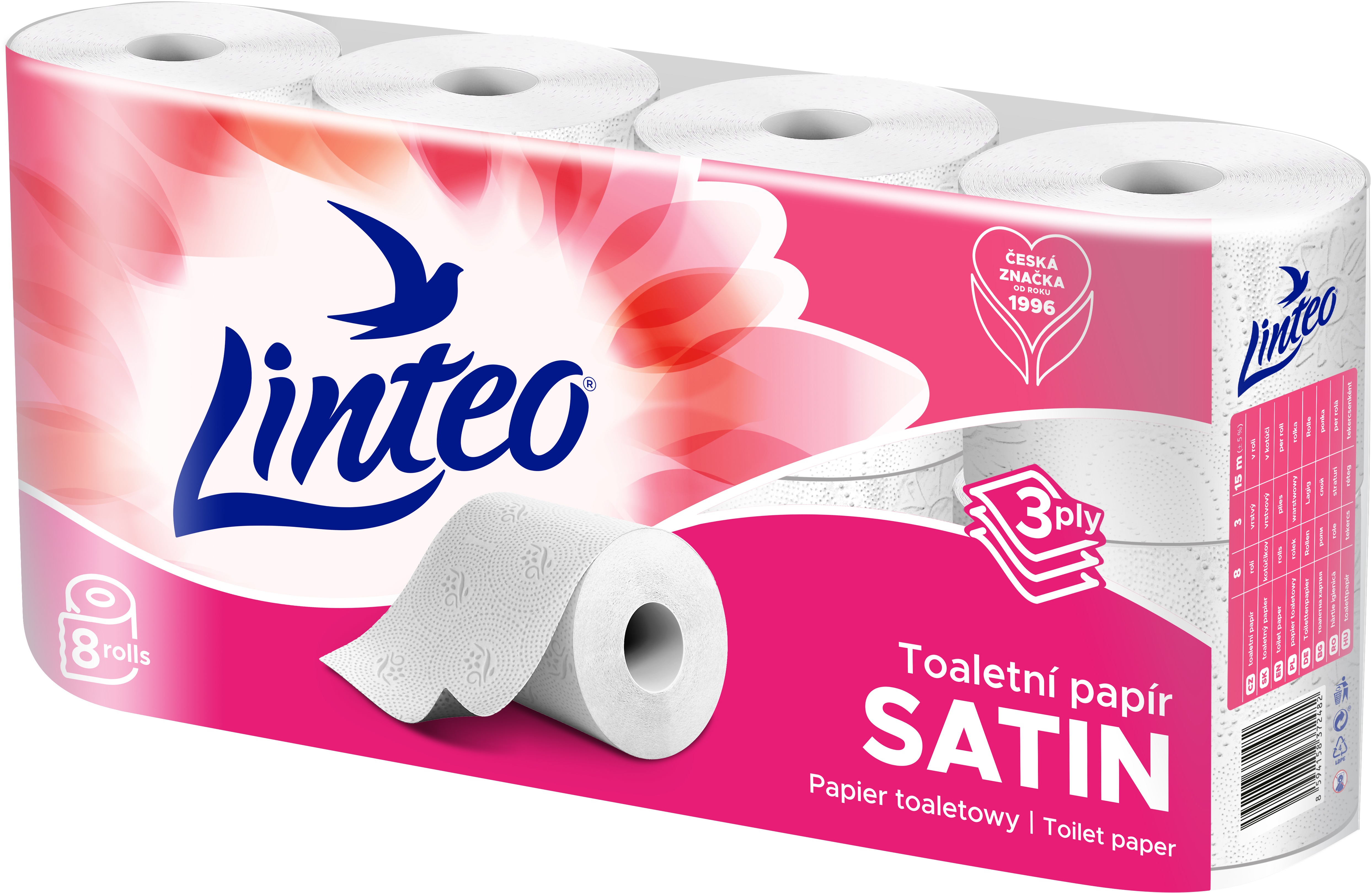 LINTEO Satin Bílý (8 ks)