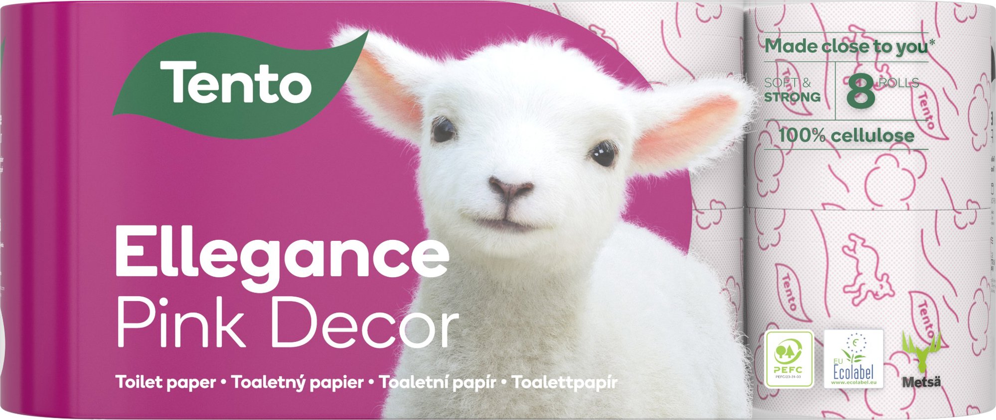 TENTO Ellegance Pink Decor (8 ks)