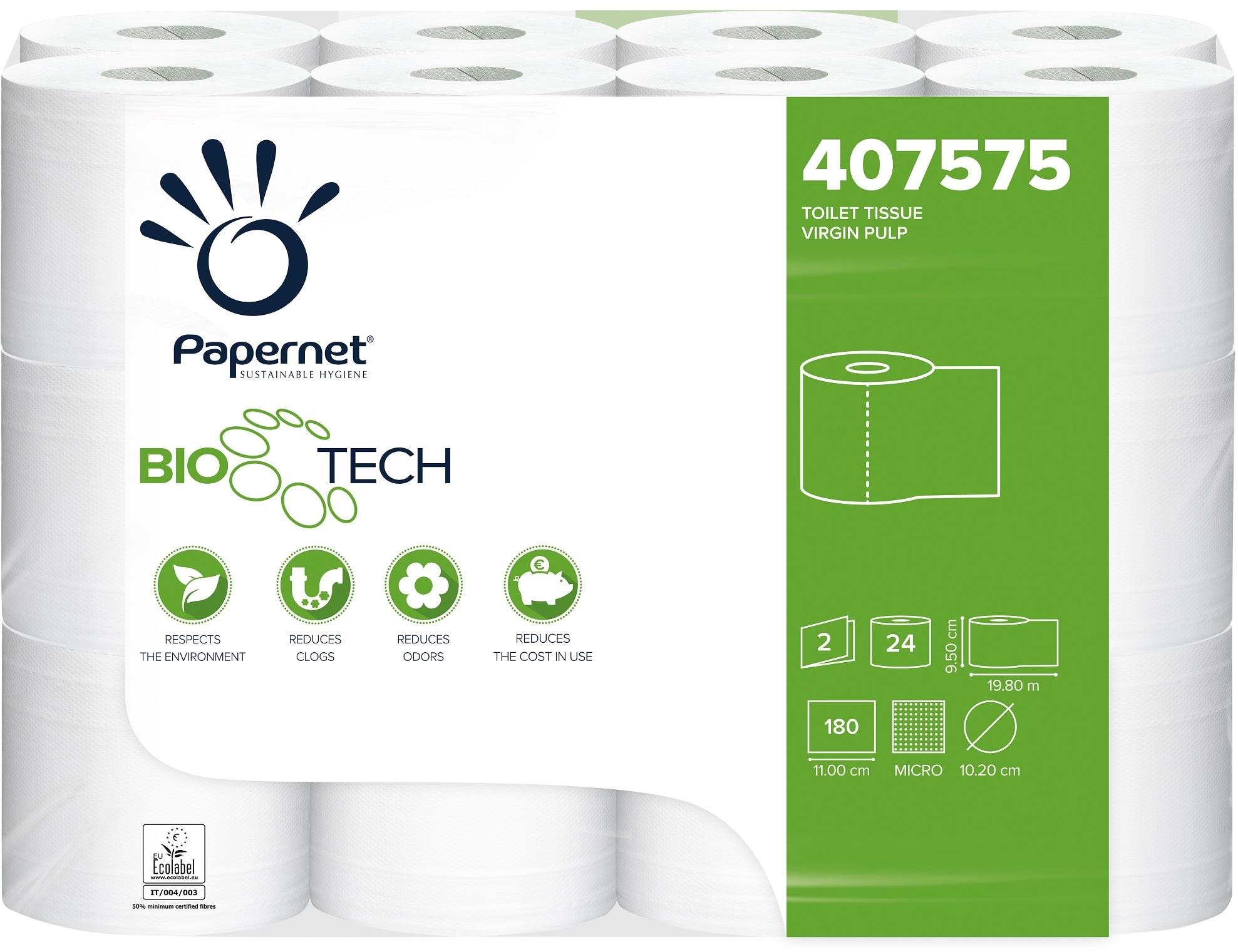 PAPERNET Biotech Toaletní Papír 2vr. celulóza 407575 24 ks