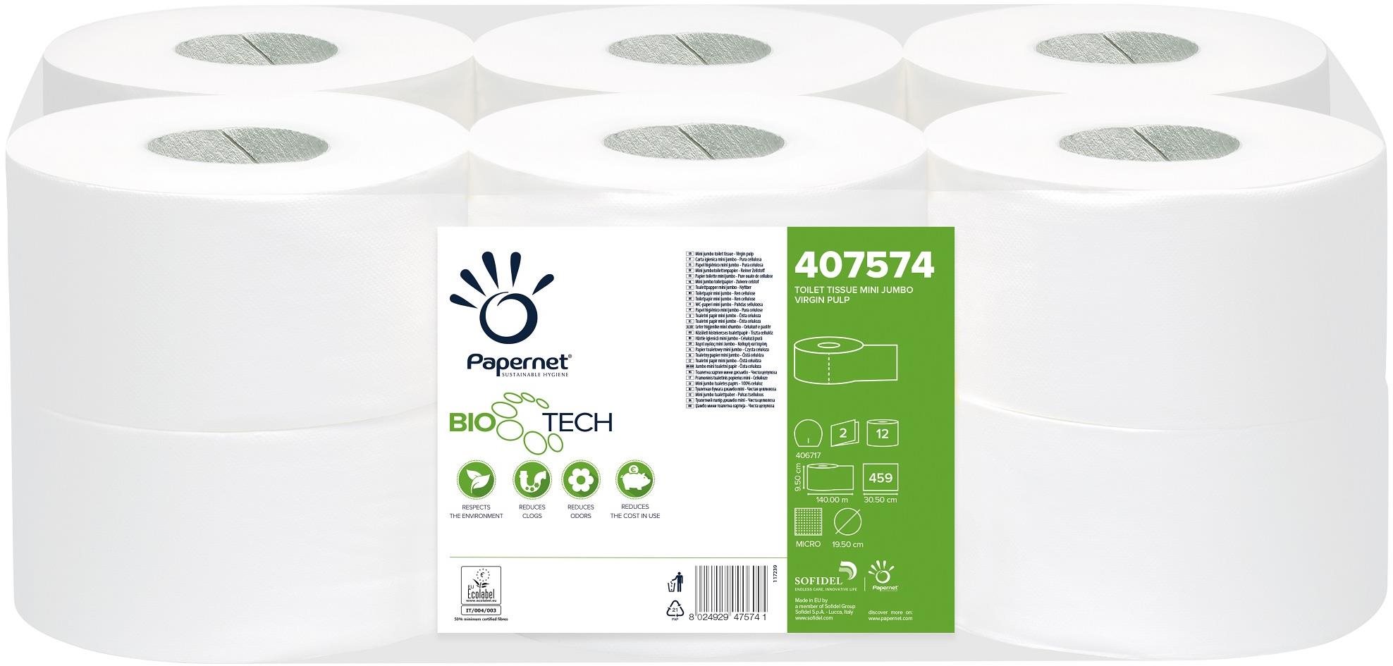 PAPERNET Biotech Jumbo Toaletní Papír celulóza 407574