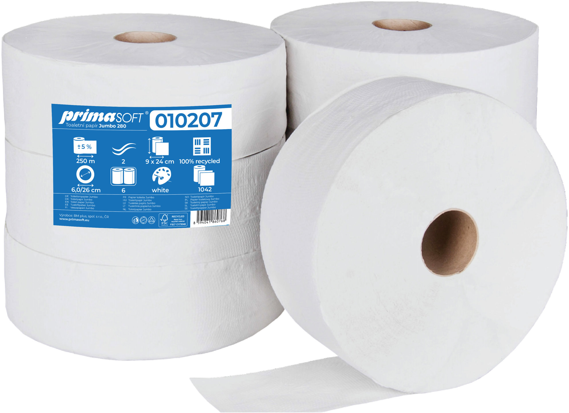 PRIMASOFT Jumbo 280 bílý recyklovaný (6 ks)