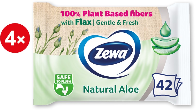 ZEWA Aloe Vera vlhčený toaletní papír (4× 42 ks)