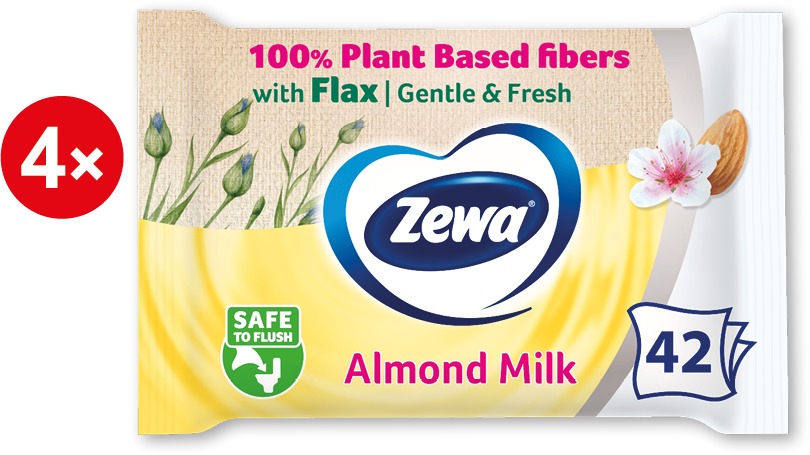 ZEWA Almond Milk vlhčený toaletní papír (4× 42 ks)