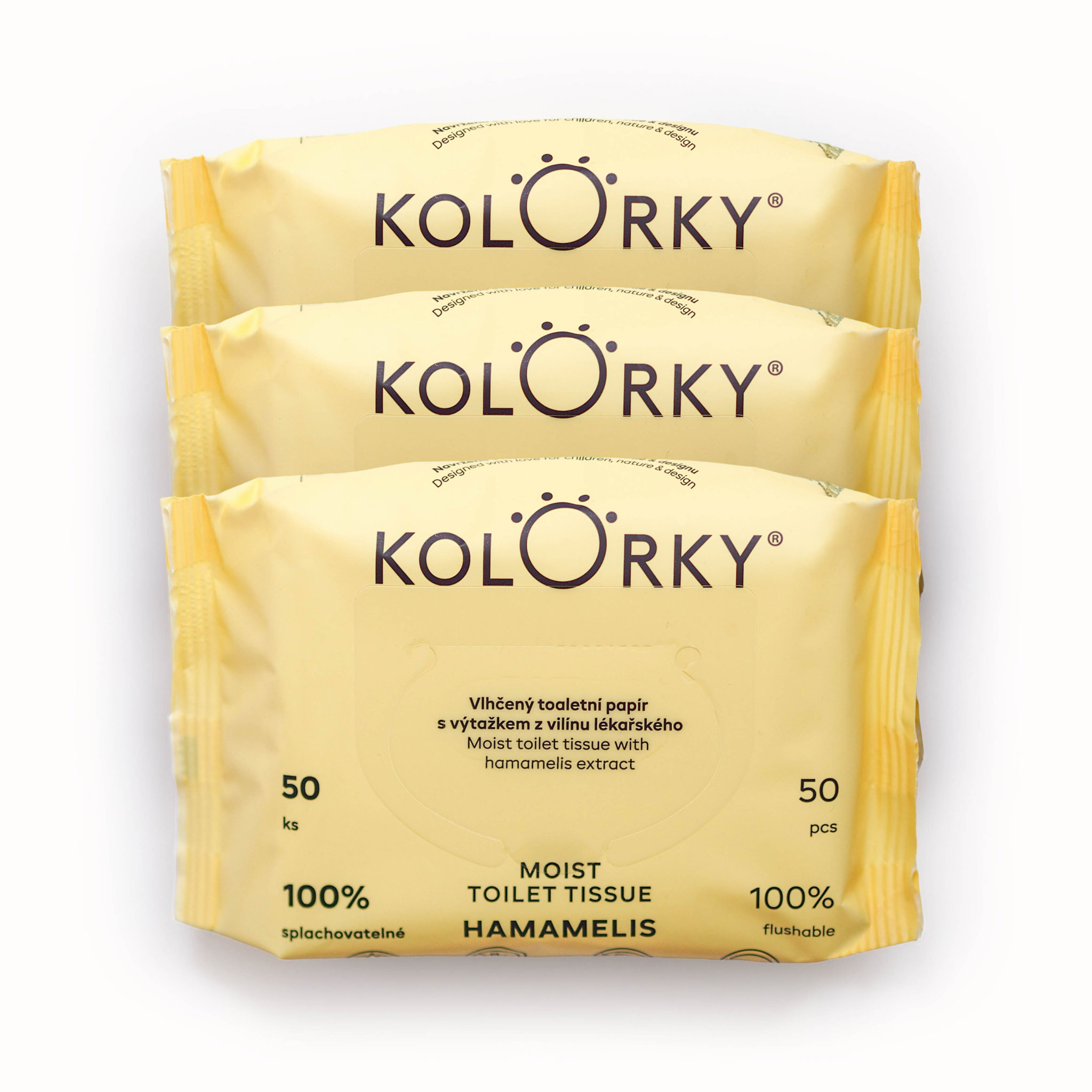 KOLORKY Moist Toilet Tissue Hamamelis 150 ks (3× 50 ks)