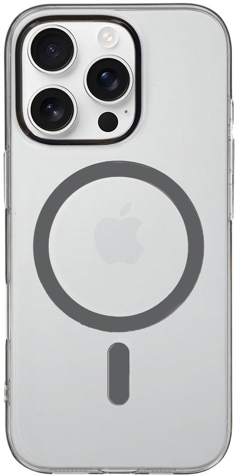 TopQ Zadní kryt Transparent Slim Magsafe pro iPhone 15 Pro graphite