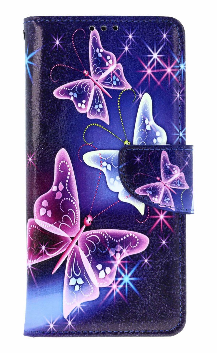 TopQ Pouzdro Xiaomi Redmi Note 14 Pro+ 5G knížkové Modré s motýlky 137332
