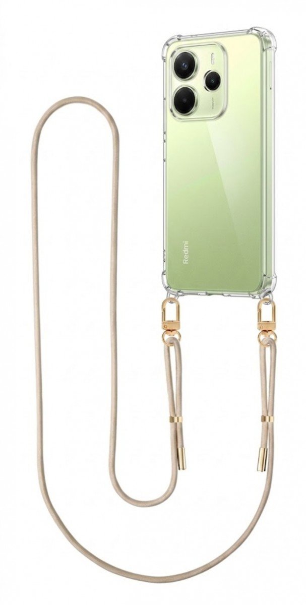 TopQ kryt Esthetique Xiaomi Redmi Note 14 s béžovou šňůrkou průhledný