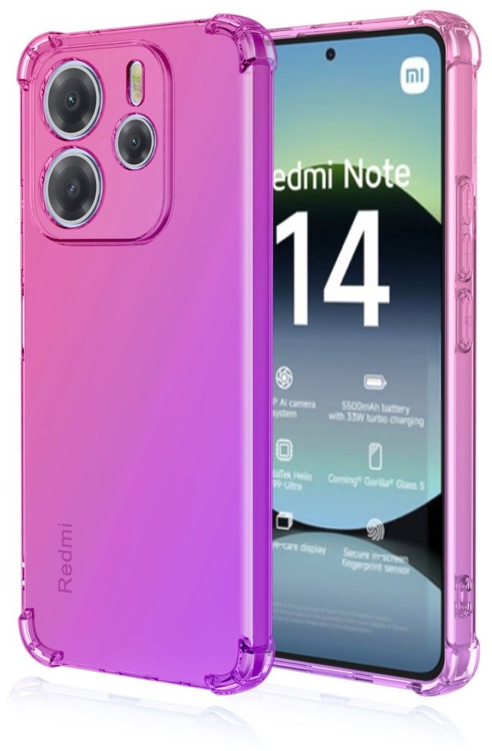TopQ Kryt Xiaomi Redmi Note 14 Shock duhový růžovo-fialový 136550