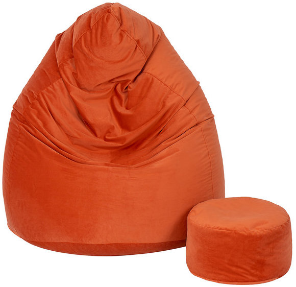 TopKing Sedací vak XXXXL s podnožníkem XL v oranžové barvě